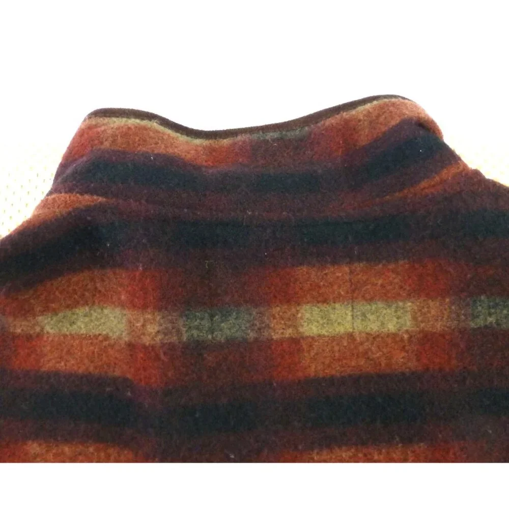 John Wayne Sweater Mens XL Navy Red Green Plaid Wooly Fleece Quarter Snap - Picture 11 of 11